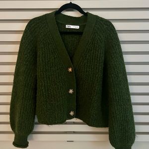 Zara Chunky Knit Cardigan Button Up